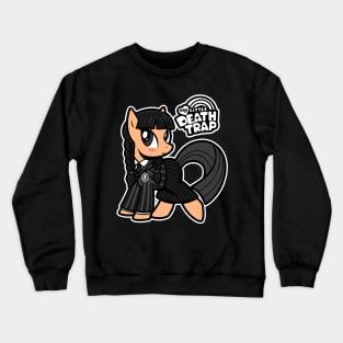 Cute Funny Retro 80's Cartoon Goth Girl Mashup Parody Crewneck Sweatshirt